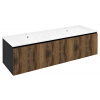 Sapho LOREA skrinka s dvojumývadlom 181x46x51,5cm (90+90cm), dub collingwood/čierna matná LE090-1935-03