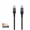 FIXED FIXDD-CC12-BK USB-C/USB-C s displejom a podporou PD, USB 2.0 100 W, 1,2m, černý