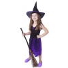 Rappa Detský kostým fialový s klobúkom čarodejnice/Halloween (M)