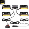 12V LED 4x VÝSTRAŽNÉ SVETLÁ STROBOSKOP POMOC ODŤAHOVKA