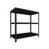 Skrutkovaný regál do skladu Biedrax 50 x 150 x 100 cm, čierny, 3 police, nosnosť 150 kg na policu