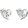 Evolution Group Stříbrné náušnice s krystaly Swarovski bílé srdce 31259.1