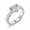 Guess Nežný oceľový prsteň Srdce s kryštálmi LOVE JUBR05464JWRH