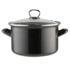 Hrniec smaltovaný s pokrievkou 18 cm / 2,6 l SIVÝ (FLO-0G0955)