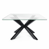 Magnetic Mobel Rám stola Pavúk Nohy stola Krížový rám 120x120 cm ( čierny ) Bežky stola Oceľový kovový jedálenský stôl Konferenčný stôl pre sklenenú dosku pre sklo