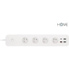 iGET HOME Power 4 USB - WiFi chytrá prodlužka 4x 230V + 4x USB, samostatná, měření spotřeby, 3680W