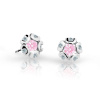 Detské náušnice Danfil kvetiny C2178 z bieleho zlata, Pink, zapínanie puzeta