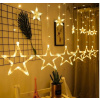 LED SVETELNÁ ZÁCLONA GWIAZDKI Vianočné Osvetlenie Girlanda na Okno na Stromček