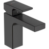 HANSGROHE Vernis Shape páková umývadlová batéria s plastovou odtokovou súpravou s tiahlom, výška výtoku 95 mm, matná čierna, 71561670
