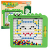 Magnetická stolová mozaika Dino Green s 20 kartičkami LEAN Toys - kreatívna hračka pre deti