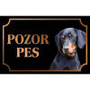 Slovenský kopov - Kovová tabuľka POZOR PES