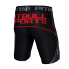 PitBull West Coast - Pánske kompresné šortky čierne/červené 3XL