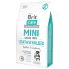 Brit Care granuly Mini Grain Free Light & Sterilised králik a losos 2 kg