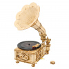 RoboTime 3D dřevěné mechanické puzzle Gramofon (ruční pohon) - poškozený obal RoboTime