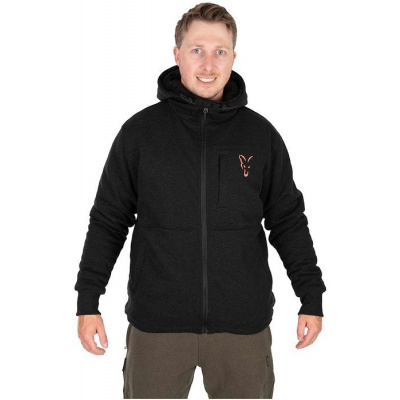 Bunda Fox Collection Sherpa Jacket Black & Orange Veľkosť M