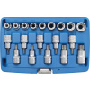Hlavica 1/2” TORX veľ. T30-T70 a E-TORX veľ. E10-E24, súprava 19 ks - BGS 5100