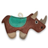 PafDog® Nosorožec Rudy z kůže a juty hnědý - 19 cm