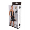 GP WETLOOK PLUNGE MINI ŠATY ČIERNE, S