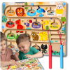 MAGNETICKÝ DREVENÝ LABYRINT MONTESSORI TABUĽKA UČENIE POČÍTANIA A FARIEB