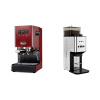 Gaggia Classic E24, red + Lelit Steve PM20, brushed stainless steel