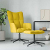 Relaxačné kreslo s podnožkou horčicovo-žlté zamat-ForU-328113