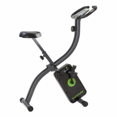 Tunturi Cardio Fit B20 X Bike Cvičebný bicykel Skladací / Fitness bicykel / Domáci cyklotrenažér s LCD displejom a držiakom na tablet - čierny