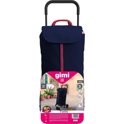 Taška na kolieskach GIMI Twin nákupný vozík modrý, 52 l (8001244025936)