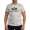 Alpha Industries Basic T-Shirt white mellange tričko pánske šedé