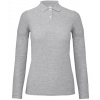 B&C Dámska polokošeľa s dlhým rukávom PWI13 Heather Grey L