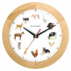 Hodiny - Drevené hodiny hlasy zvierat solid2 popol (Hodiny - Drevené hodiny hlasy zvierat solid2 popol)