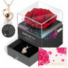 ADDwell Luxusná darčeková krabička s večnou červenou ružou, hudobným boxom a zlatým náhrdelníkom I Love You