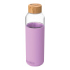 QUOKKA FLOW Sklenená fľaša so silikónovým povrchom LILAC 660ml