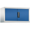 Kancelárska skriňa Acurado, krídlové dvere - nadstavec, 930 x 400 x 500 mm, sivá/modrá