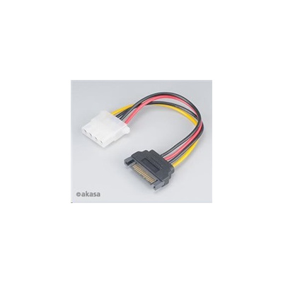 AKASA kabel SATA redukce napájení na 4pin Molex, 15cm, 2ks v balení AK-CBPW03-KT02
