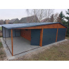 Plechová garáž ELEGANT 6x6m + 5x6m prístrešok