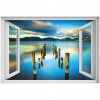 Self -adhézne 3D nálepka na okno Pier Lake 90x60 (Self -adhézne 3D nálepka na okno Pier Lake 90x60)