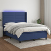 vidaXL Posteľ boxsping s matracom a LED modrá 140x200 cm látka - Modrá - 166407-100777