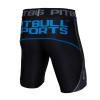 PitBull West Coast - Pánske kompresné šortky čierne/modré 2XL