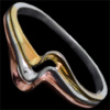 Silver.ag Prsteň strieborný, vlnka, pozlátený R2779