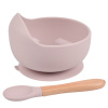Martons SET - silikonová miska Classic s prísavkou + lyžička Rose Pink