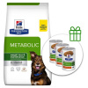Hill's Prescription Diet Metabolic Regulácia hmotnosti pre psov jahňacie 12 kg + 3 konzervy ZADARMO
