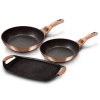 Berlingerhaus Sada pánví s mramorovým povrchem 3 ks Rosegold Metallic Line BH-1669