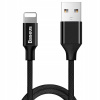 Baseus CALYW-01 Yiven opletený tkaninou USB / Lightningm 1,2m, černý