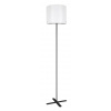 Rabalux Čierna stojacia lampa Izander s bielym tienidlom pre žiarovku E27 74011