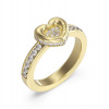 Guess Pôvabný pozlátený prsteň Srdce s kryštálmi LOVE JUBR05464JWYG