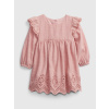 GAP Baby šaty eyelet Ružová 12-18M Ružová Ružová