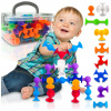 PRÍSAVKY PRE DETI Stavebné kocky do vane 58ks Silikónové + Kufrík