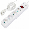 PREDLŽOVACÍ KÁBEL NAPÁJACIA LIŠTA VYPÍNAČ HRUBÁ ŠNÚRA 4 ZÁSUVKY 2xUSB 2.1A 5M