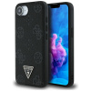 Guess Peony Grained Hot Stamp Triangle Logo MagSafe iPhone 16e čierny