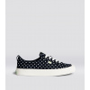 OCA Low Black Canvas White Polka Dots Sneaker